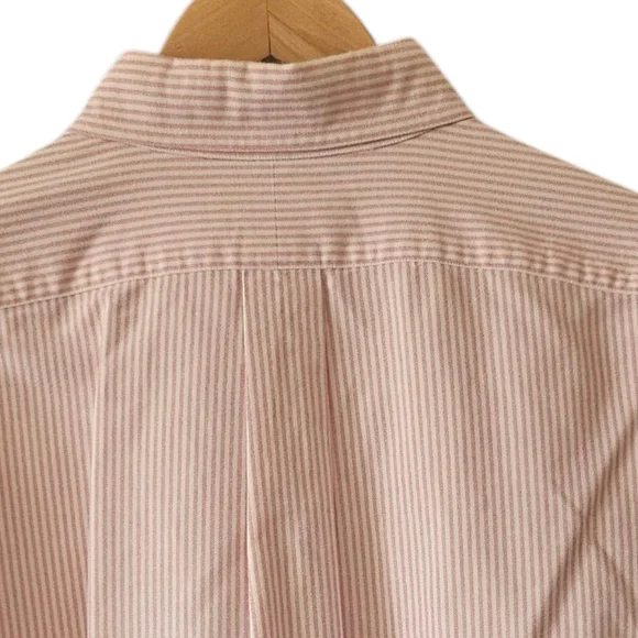 Ralph Lauren Mens Thick Pink Pinstripe Classic Fit Pony Logo Shirt 17.5 36/37 - Picture 7 of 7